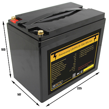 Аккумулятор LiFePO4 12v72Ah 360w max пластик